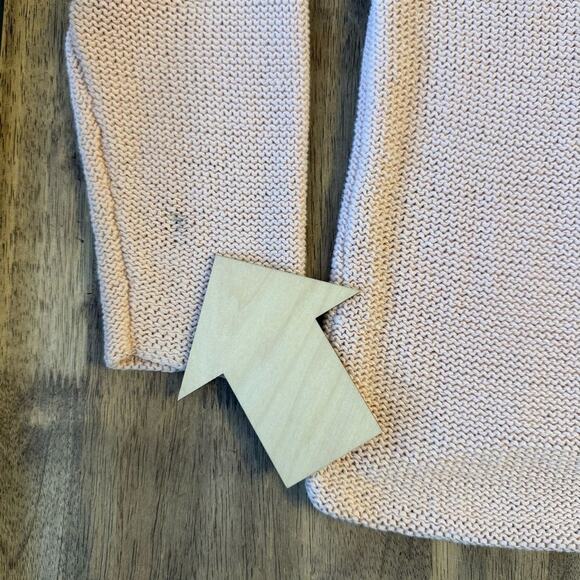 Eileen Fisher Women’s V Neck Heavy Knit Cotton Pullover Sweater Pink Size Large - Picture 5 of 10